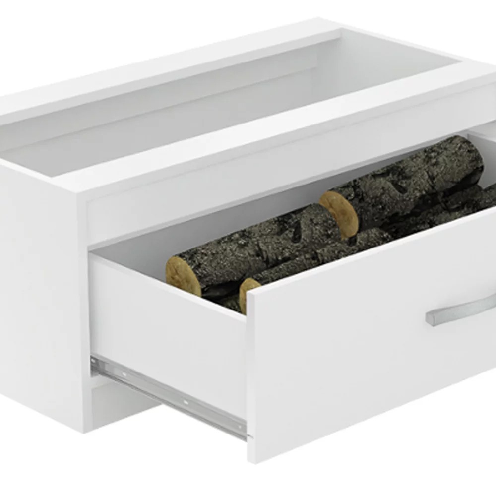 Caixa de Lenha Embutida CL N2 Branco - Completa Móveis