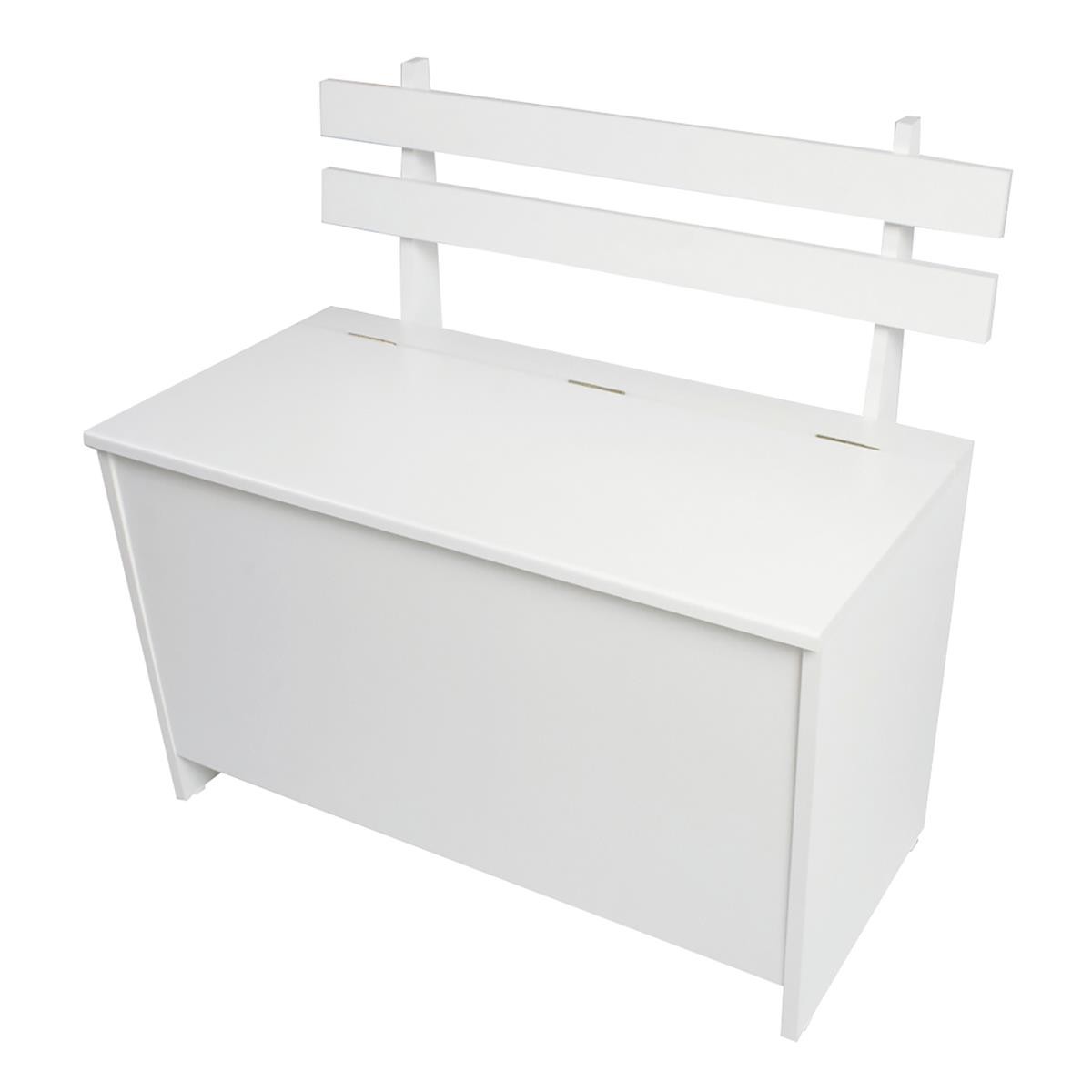 Caixa de Lenha com Encosto Branco - Completa Moveis