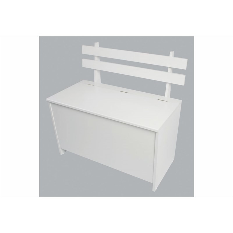Caixa de Lenha com Encosto Branco - Completa Moveis