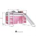 Cama Elevada Com Escorregador E Cortina BB1000 Branco/Rosa - Completa Móveis