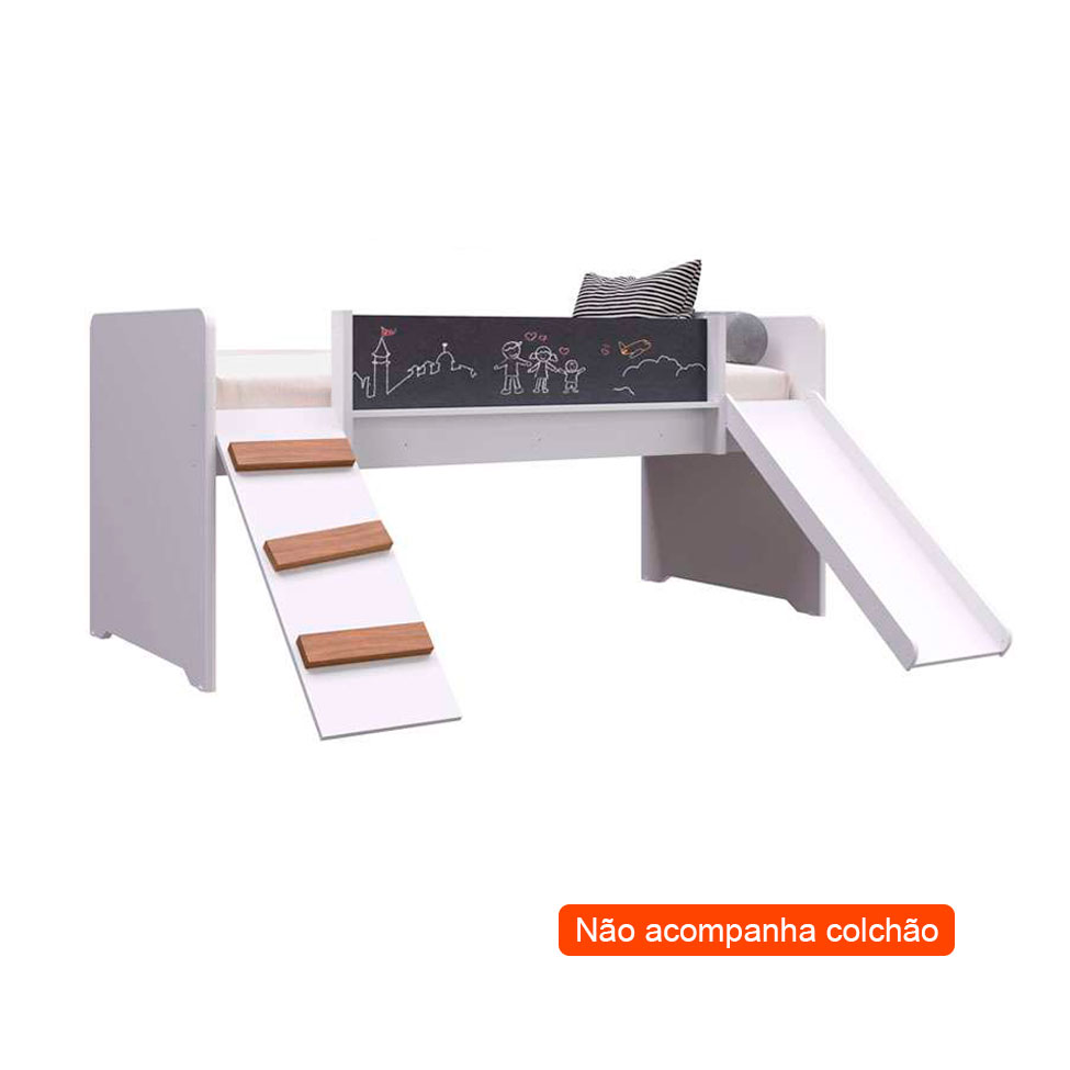 Cama Infantil Épic com Escorregador Branca