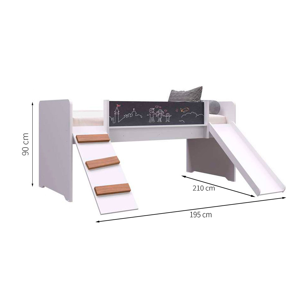 Cama Infantil Épic com Escorregador Branca