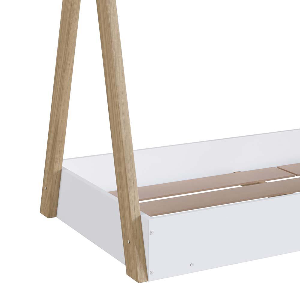 Cama Infantil Montessoriana Cabana 72cm x 158cm Branco Thaddeus Completa Móveis