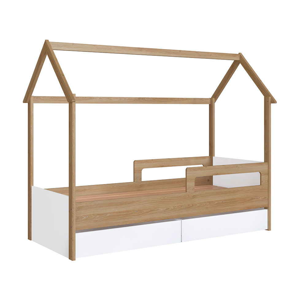 Cama Infantil Montessoriana Miney 2 GV Aveiro e Branco