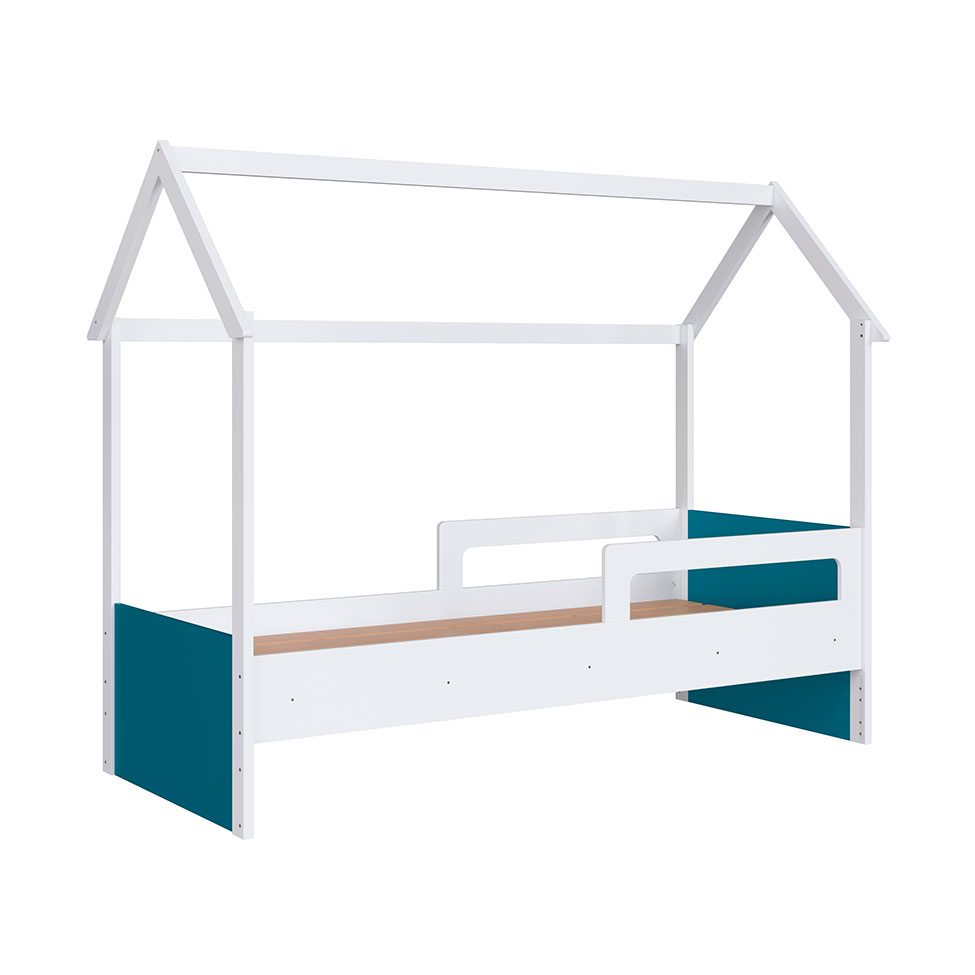 Cama Infantil Montessoriana Miney Branco e Azul