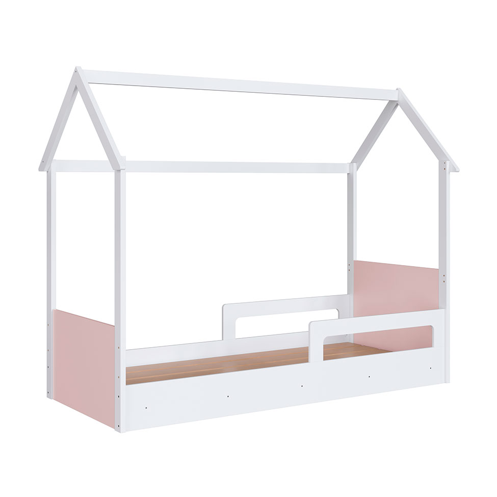Cama Infantil Montessoriana Miney Branco e Rosa