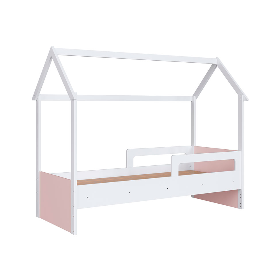 Cama Infantil Montessoriana Miney Branco e Rosa