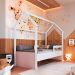 Cama Infantil Montessoriana Miney Branco e Rosa