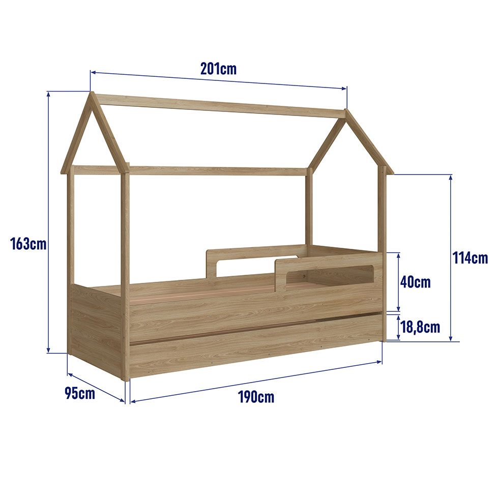 Cama Infantil Montessoriana com Cama Auxiliar Miney Aveiro