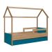 Cama Infantil Montessoriana com Cama Auxiliar Miney Aveiro e Azul