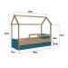 Cama Infantil Montessoriana com Cama Auxiliar Miney Aveiro e Azul