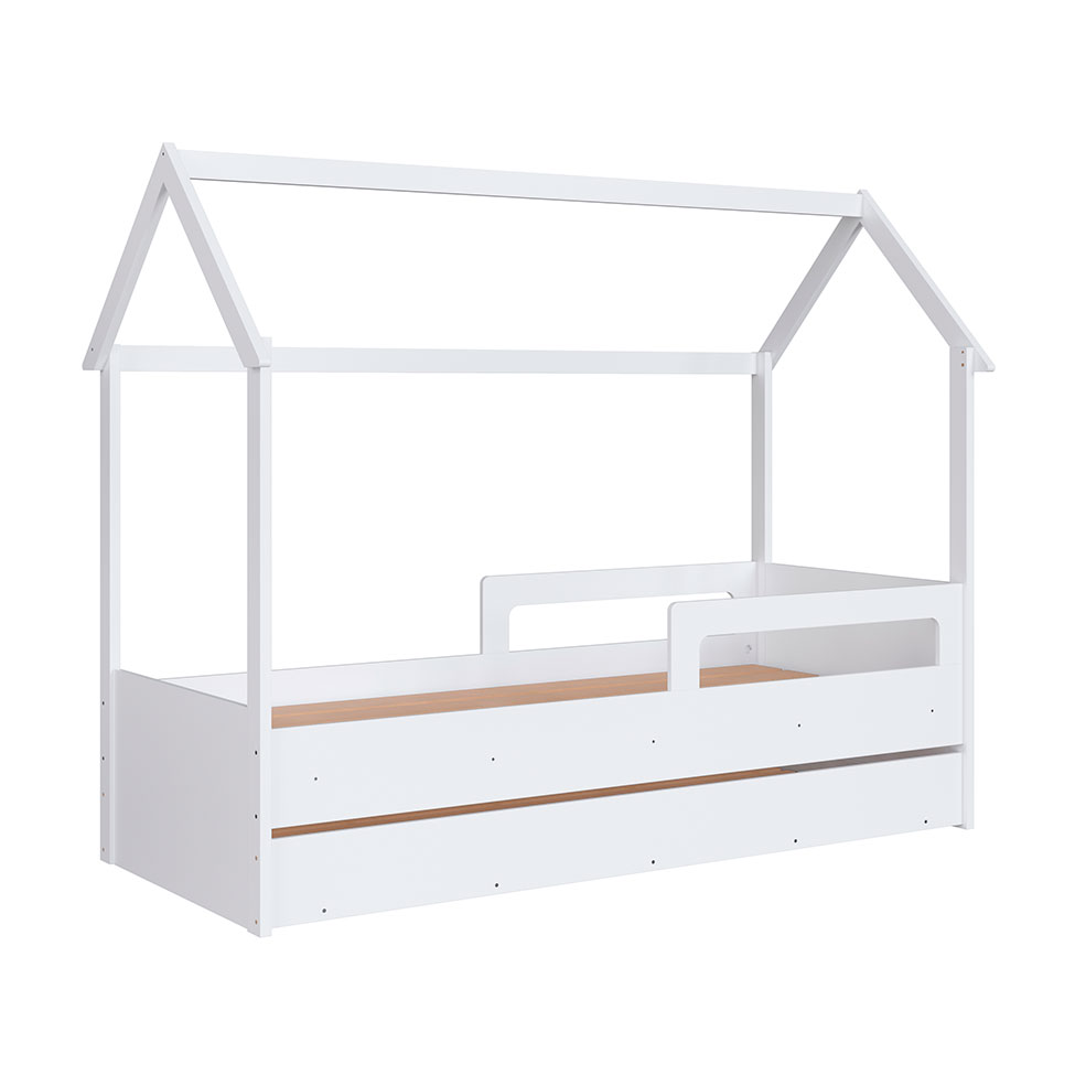 Cama Infantil Montessoriana com Cama Auxiliar Miney Branco