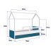 Cama Infantil Montessoriana com Cama Auxiliar Miney Branco e Azul