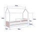 Cama Infantil Montessoriana com Cama Auxiliar Miney Branco e Rosa