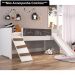 Cama Infantil Playground Com Escorregador e Quadro BY710 Branco - Completa Móveis