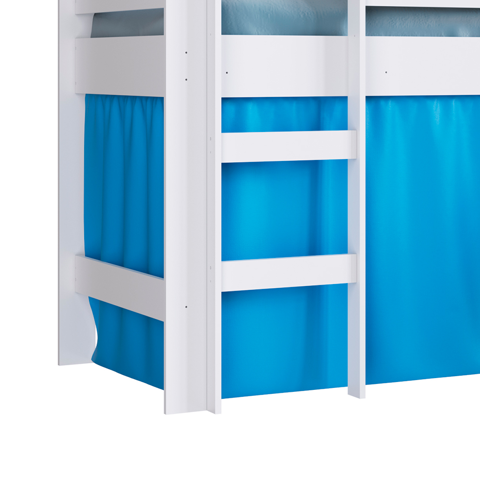 Cama Infantil Slide com Escorregador Branca e Azul