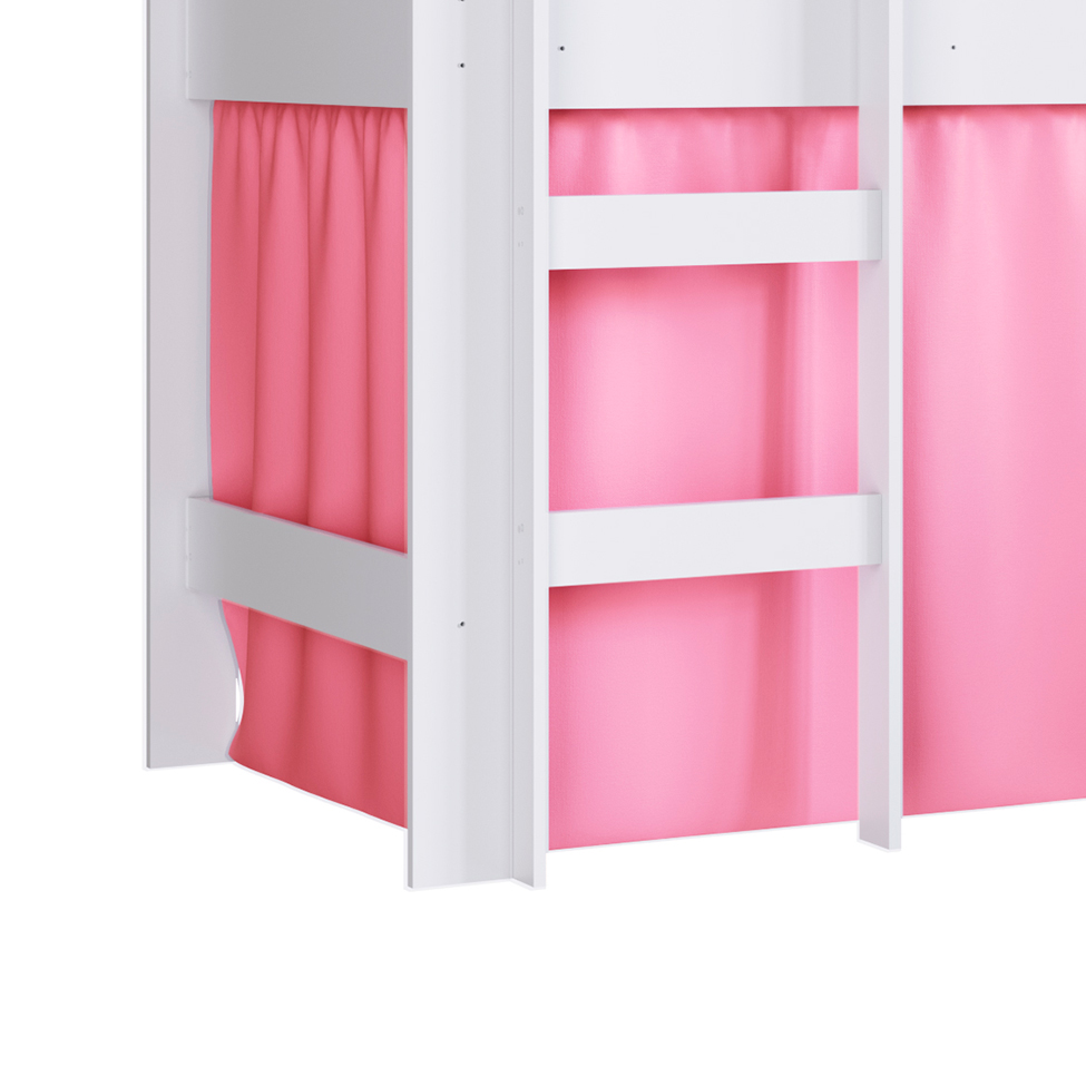 Cama Infantil Slide com Escorregador Branca e Rosa