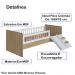 Cama Montessoriana Escada E Escorrega AFT010 Aveiro OAK Branco Comm