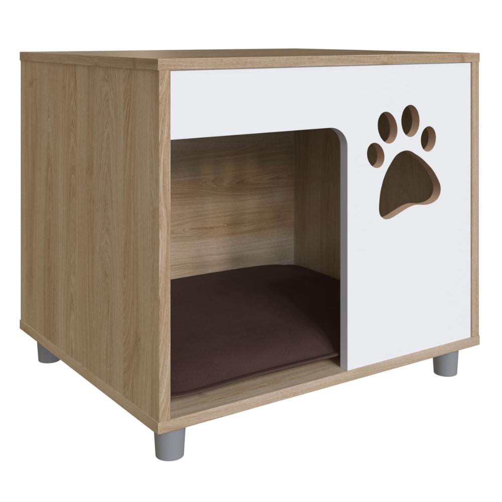 Casa Pet para Cachorro Oak e Almofada Marrom Completa Móveis