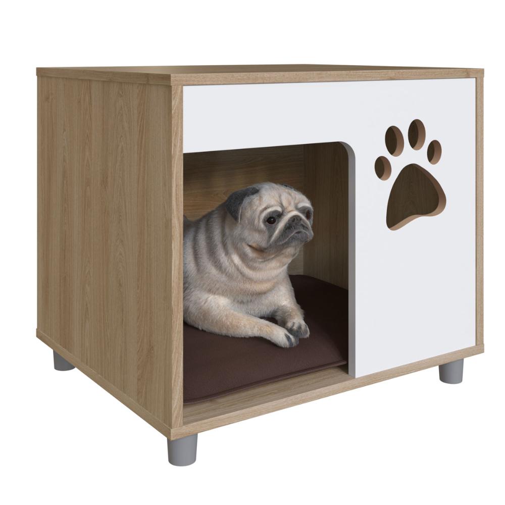 Casa Pet para Cachorro Oak e Almofada Marrom Completa Móveis