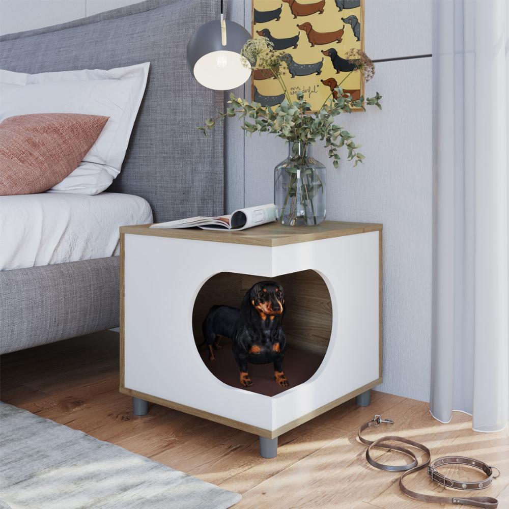 Casa Pet para Gato ou Cachorro Oak com Almofada Marrom