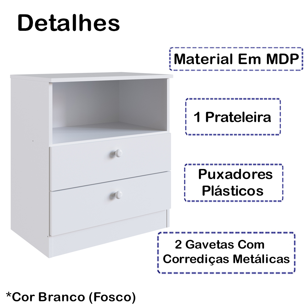 Comoda 02 Gav E Nichos LA005 Branco Comm
