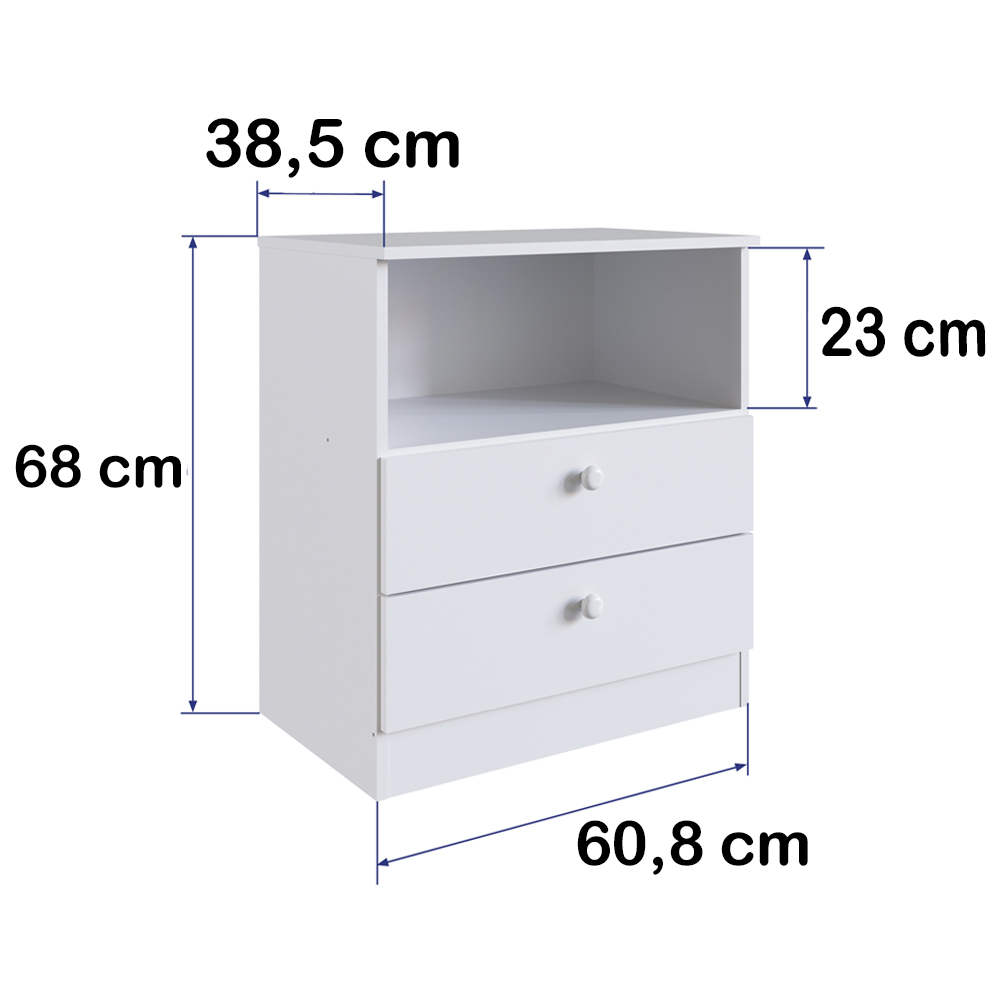 Comoda 02 Gav E Nichos LA005 Branco Comm