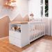 Conjunto de Berço com Colchão (130x60cm) e Cômoda Aconchego 2 GV Branco