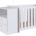 Conjunto de Berço com Colchão (130x60cm) e Cômoda Aconchego 2 GV Branco