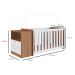 Conjunto de Berço com Colchão (130x60cm) e Cômoda Aconchego 2 GV Branco e Nogal