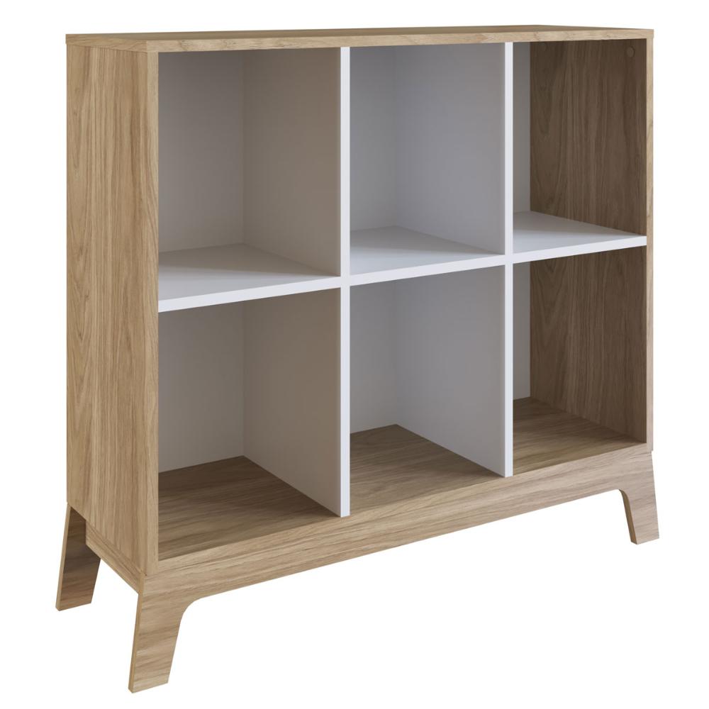 Estante Infantil Montessoriana com 6 Nichos Itapuã e Branco