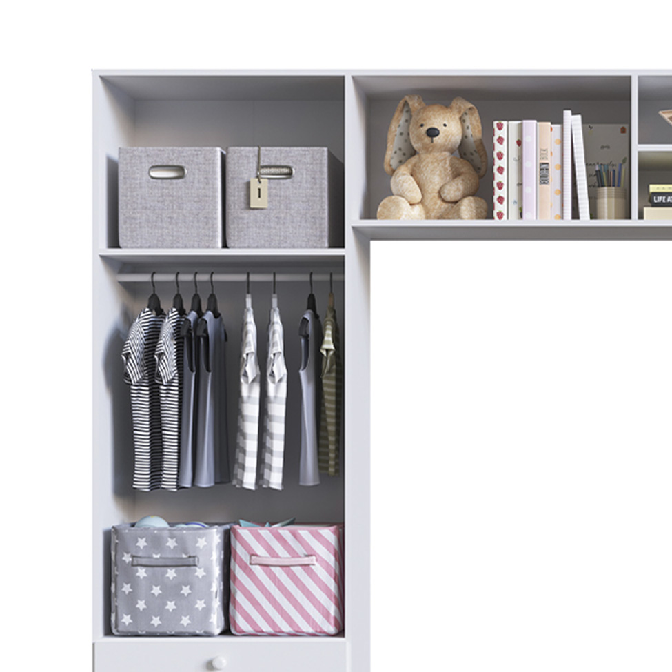 Guarda-Roupa Infantil Aconchego 4 Portas 2 Gavetas Branco