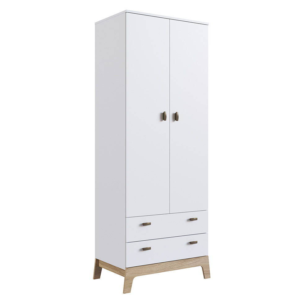 Guarda-Roupa Infantil Favo de Mel 2 Portas 2 Gavetas Branco