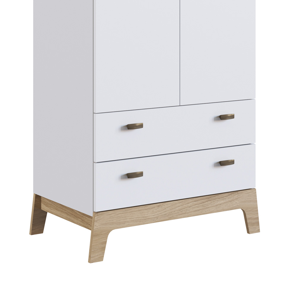 Guarda-Roupa Infantil Favo de Mel 2 Portas 2 Gavetas Branco