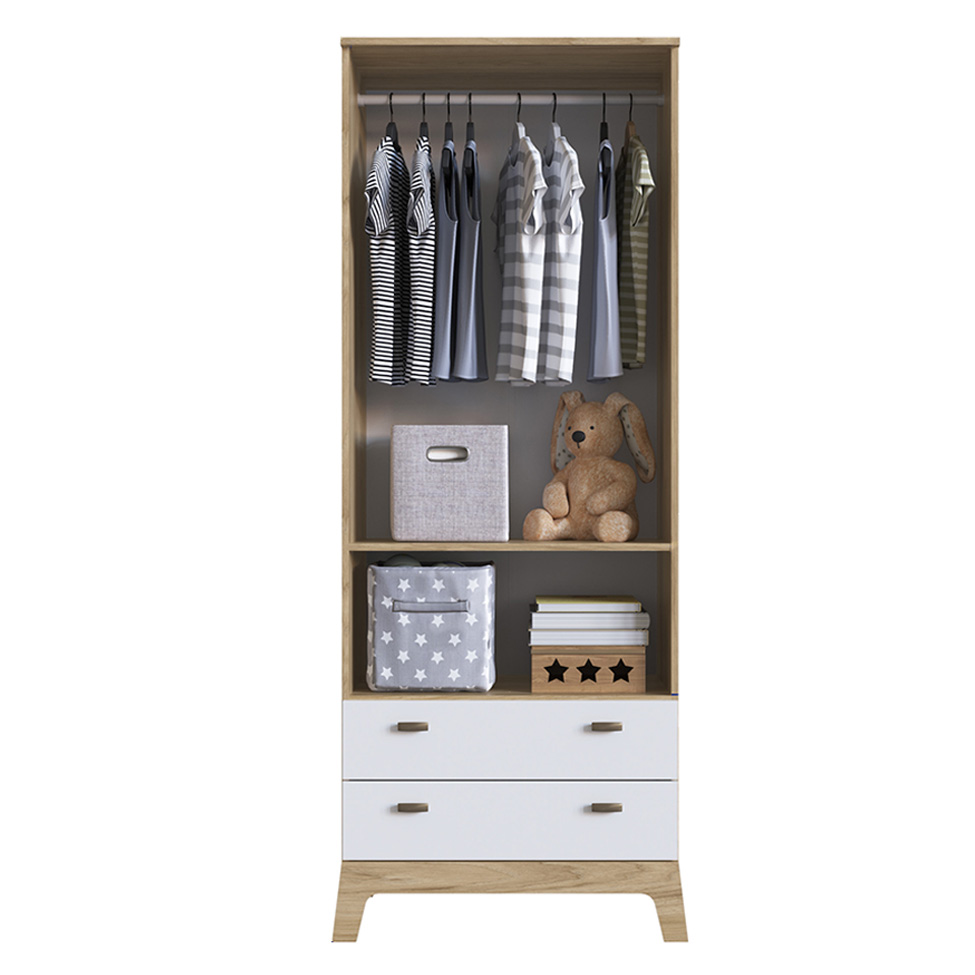 Guarda-Roupa Infantil Favo de Mel 2 Portas 2 Gavetas Branco e Itapuã