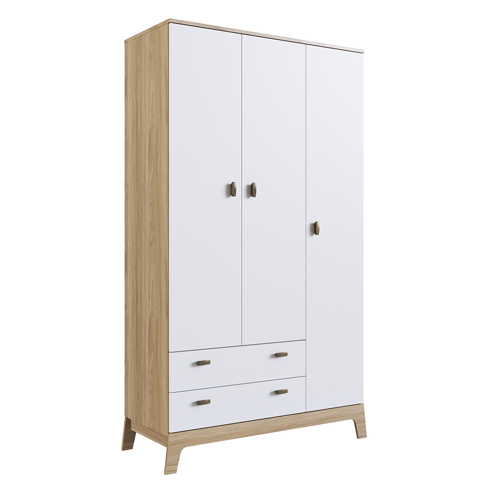 Guarda-Roupa Infantil Favo de Mel 2 Portas 3 Gavetas Branco e Itapuã