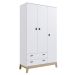 Guarda-Roupa Infantil Favo de Mel 3 Portas 2 Gavetas Branco