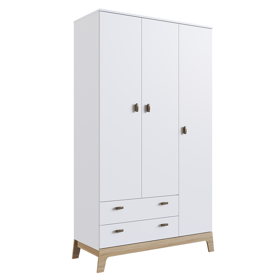 Guarda-Roupa Infantil Favo de Mel 3 Portas 2 Gavetas Branco