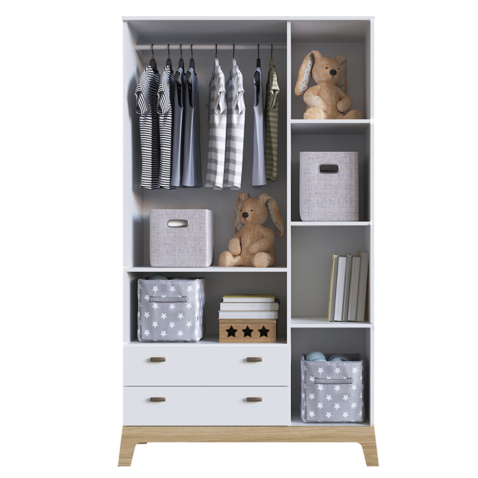 Guarda-Roupa Infantil Favo de Mel 3 Portas 2 Gavetas Branco