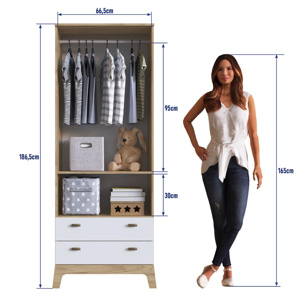 Guarda-Roupas Infantil 02 Portas e 02 Gavetas Itapuã Branco