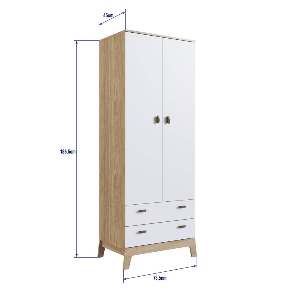 Guarda-Roupas Infantil 02 Portas e 02 Gavetas Itapuã Branco
