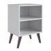 Mesa De Cabeceira Com Prateleira CB200 Branco Completa Moveis