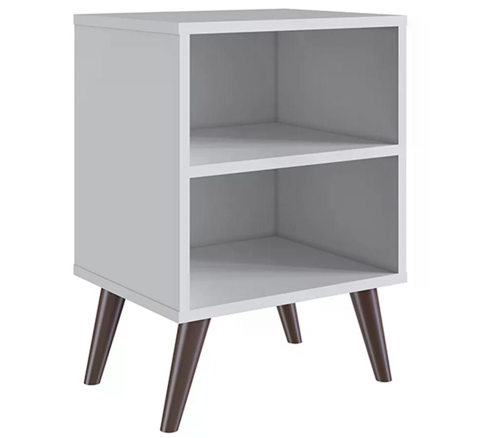 Mesa De Cabeceira Com Prateleira CB200 Branco Completa Moveis