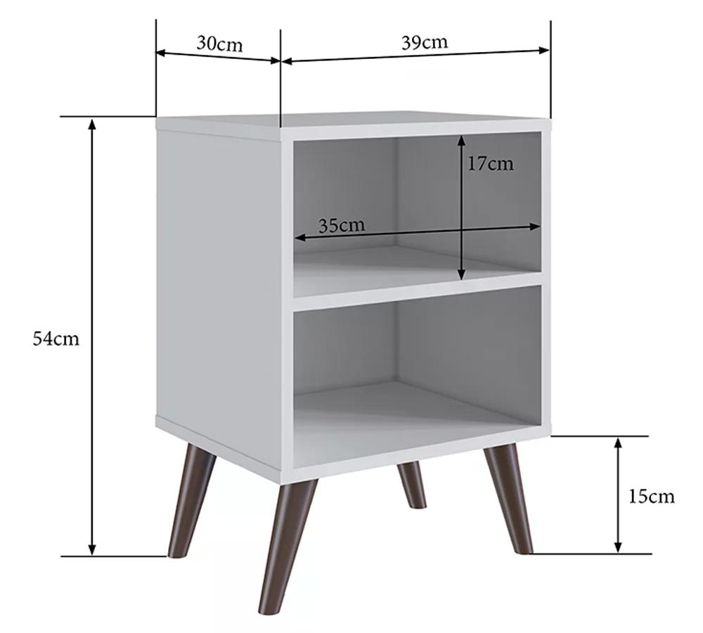 Mesa De Cabeceira Com Prateleira CB200 Branco Completa Moveis