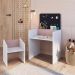 Mesinha Infantil Com Lousa E Cadeira Le Petit Branco Com Rosa