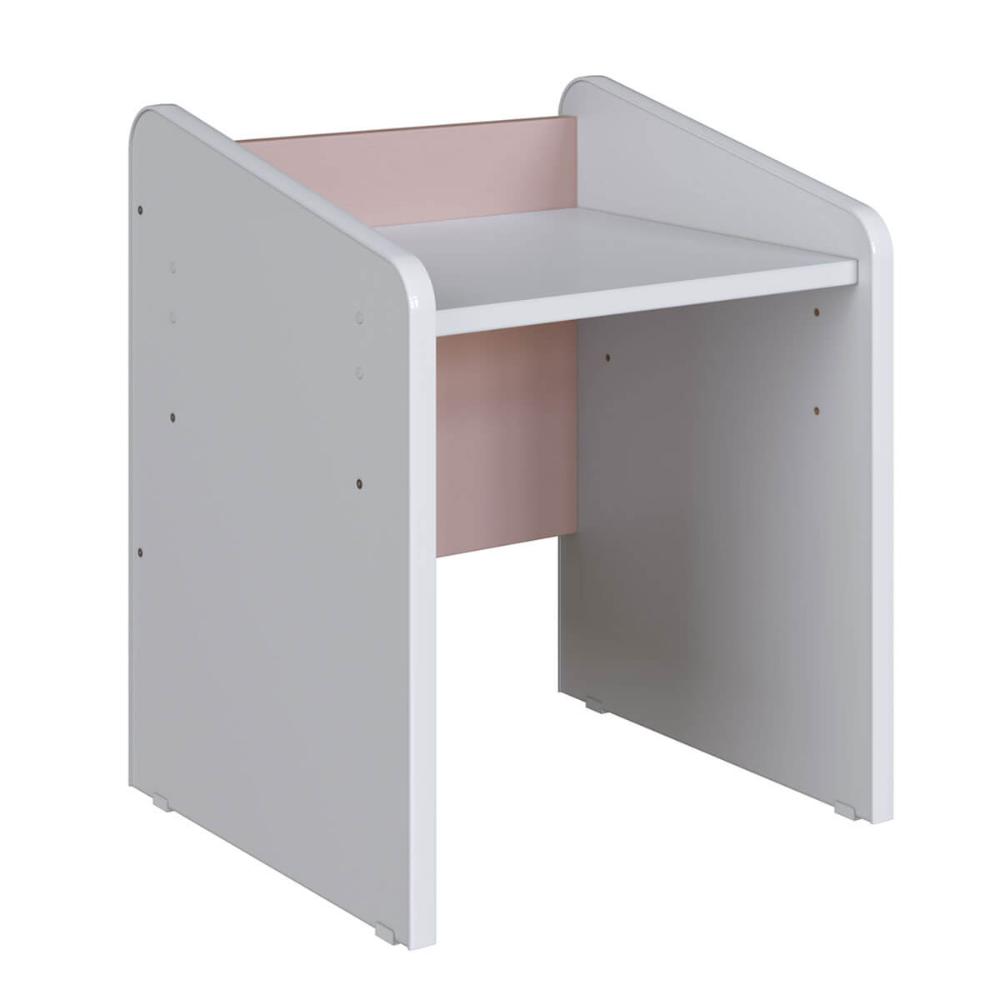 Mesinha Infantil Com Lousa E Cadeira Le Petit Branco Com Rosa