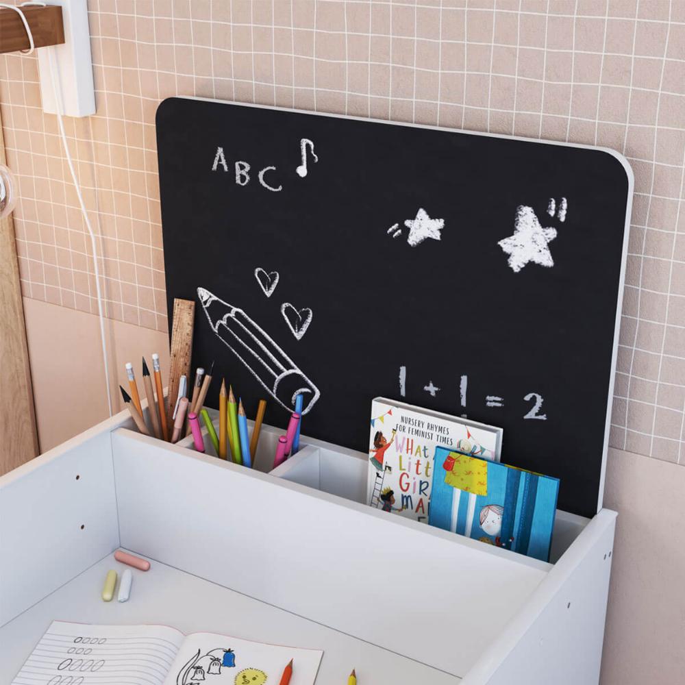 Mesinha Infantil com Lousa e Cadeira Le Petit Branco