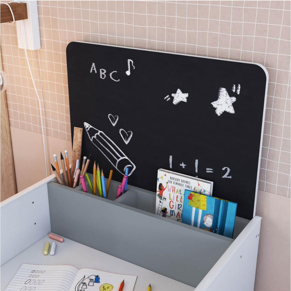 Mesinha Infantil com Lousa e Cadeira Le Petit Branco com Azul