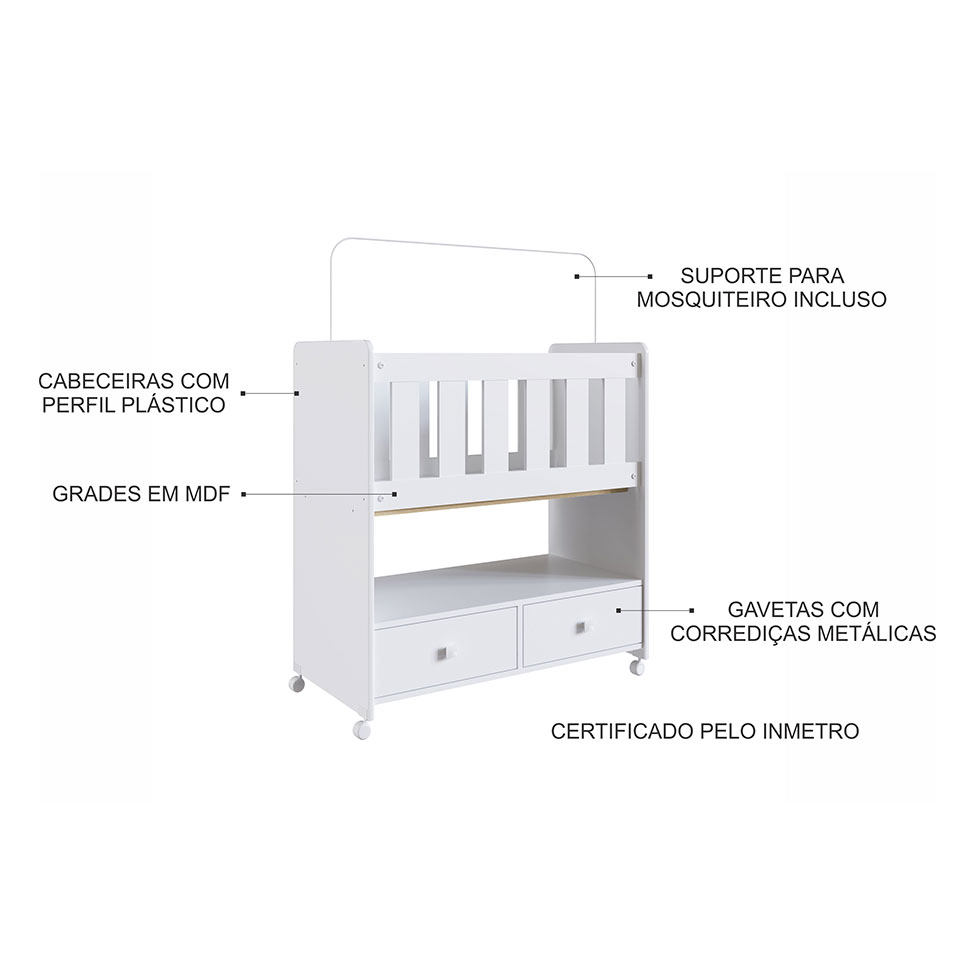 Mini Berço Moisés 2 GV Branco