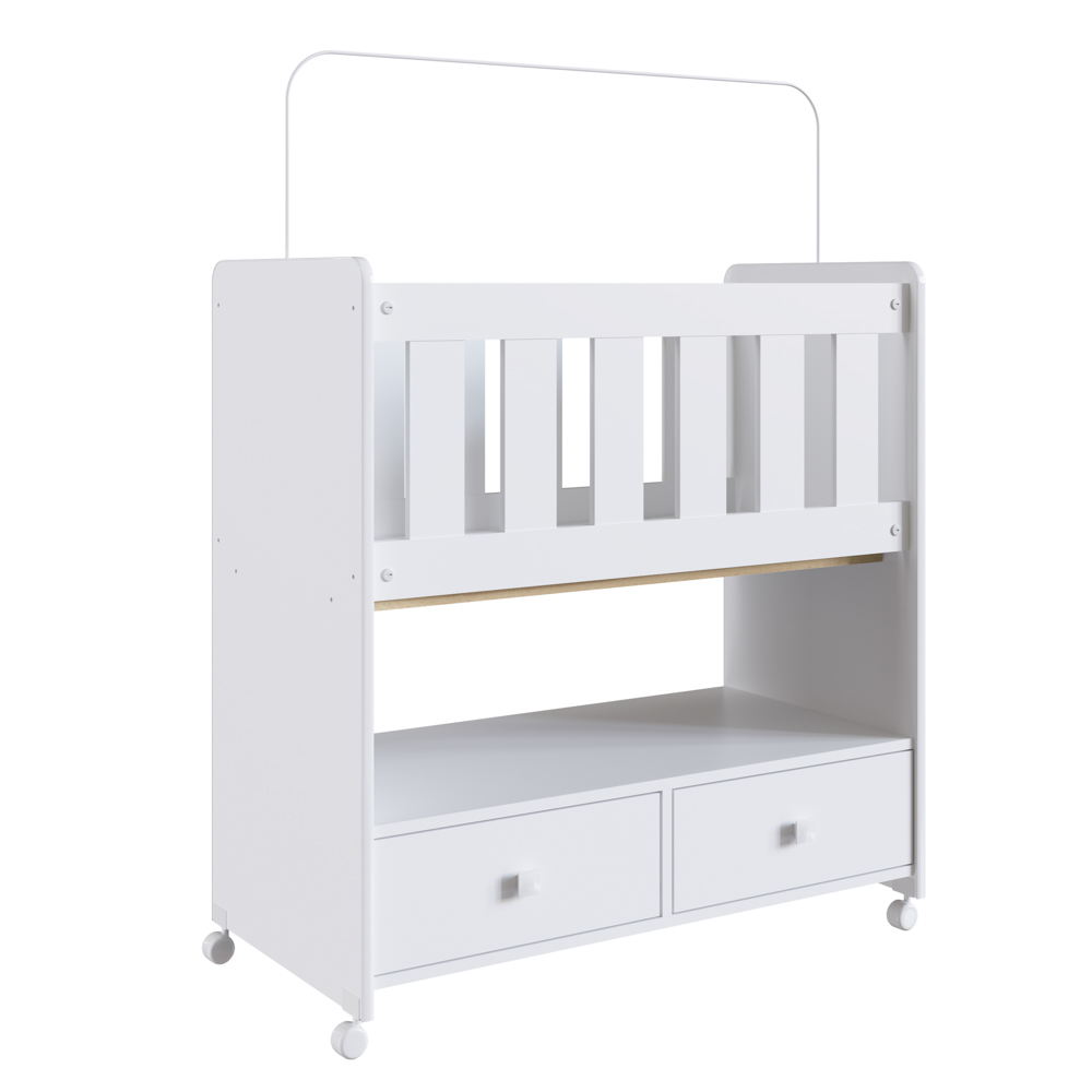 Mini Berço Moisés com Colchão 2 Gavetas Certificado pelo Inmetro BY 511 Branco - Completa Móveis
